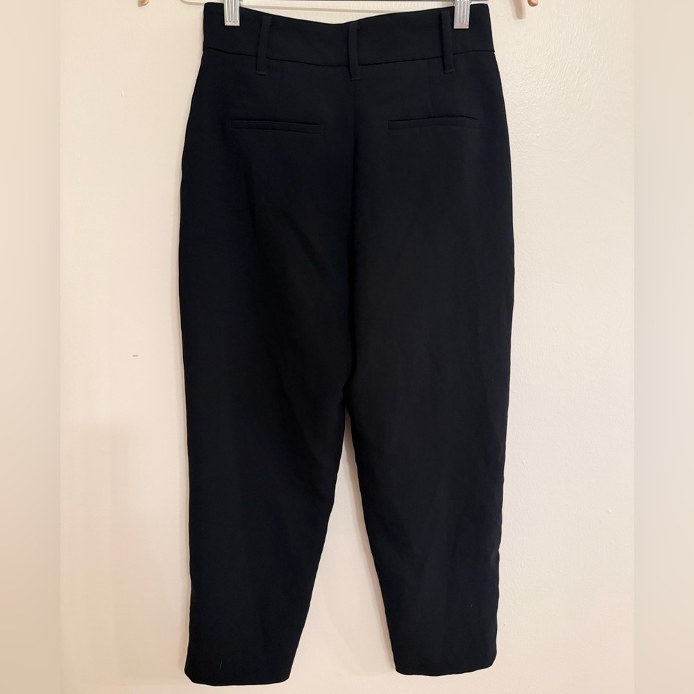 Aritzia Wilfred Straight Cropped Black Slacks with Side Stripes - Picture 2 of 7